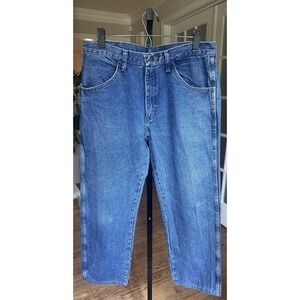 Vintage Rustler Men's Jeans 33x32 Blue Denim Relaxed Straight Fit